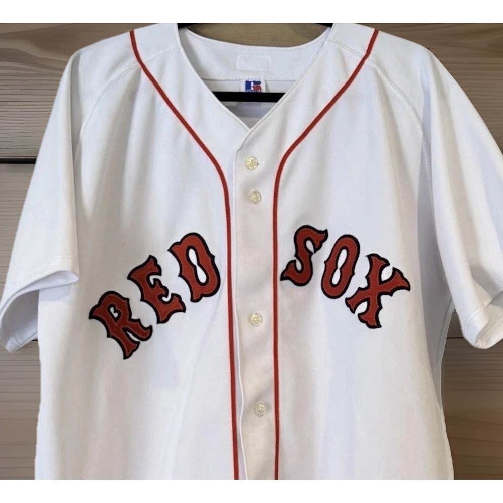 Boston Red Sox Russell Athletic Jersey Mens 44 White MLB Authentic 90s USA VTG